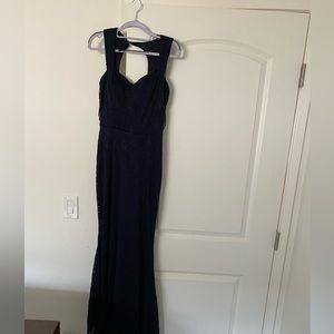 Dark navy lace bridesmaids dress size 6